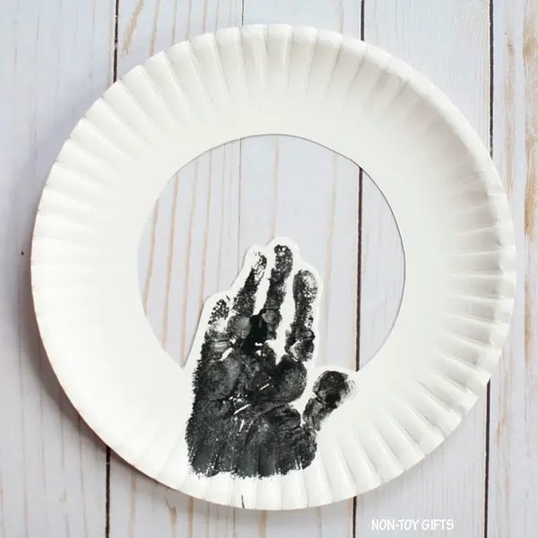 Handprint on paper plate