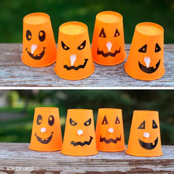 Paper cup Jack'O'Lantern craft for kids