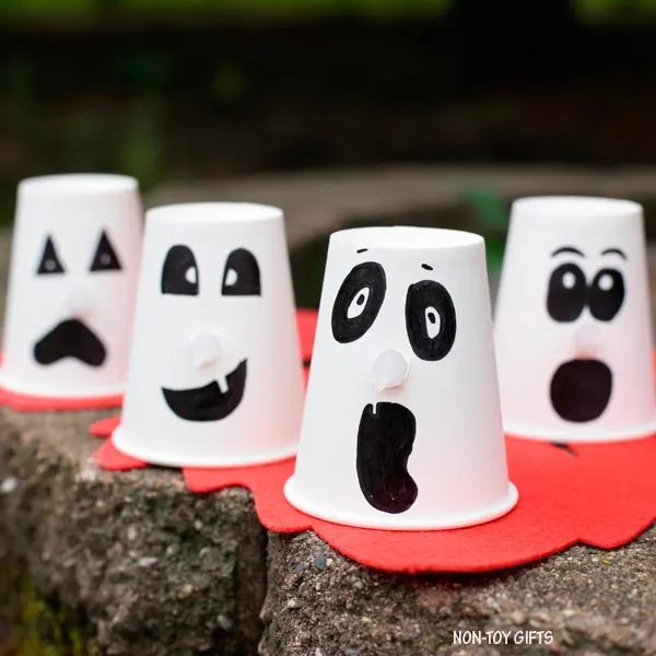 Paper cup Halloween ghost craft