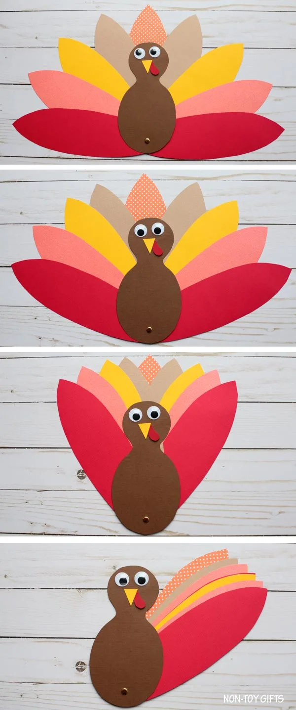 Paper turkey craft for kids to make for Thanksgiving