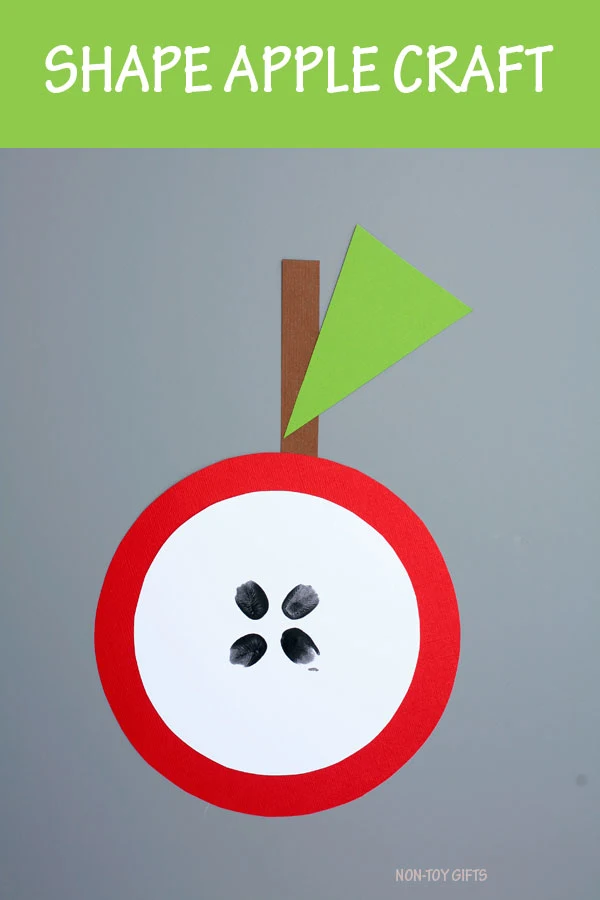 Shape apple craft for kids. Easy fall craft for preschoolers and kindergartners #apple #shape