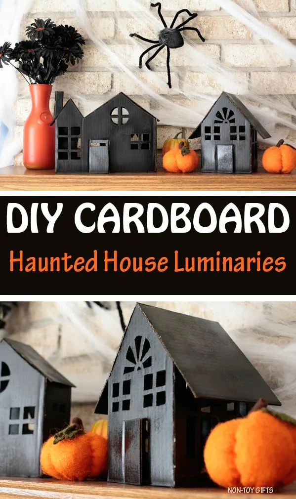 DIY cardboard haunted house luminaries to make for Halloween @Amazon