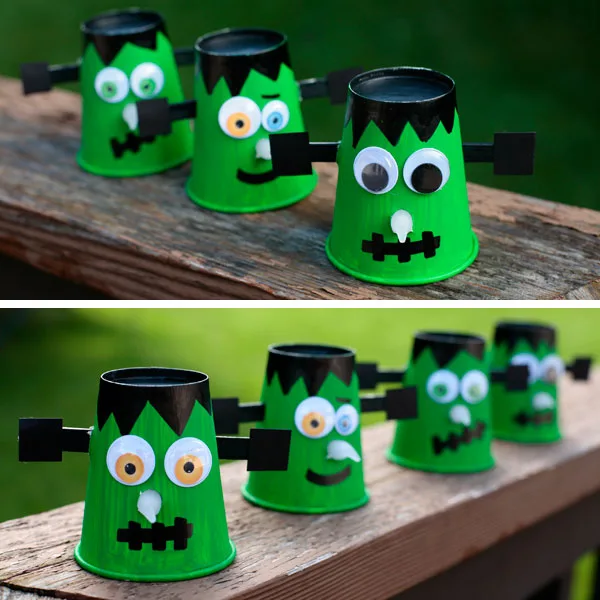 Paper cup Frankenstein - Halloween decoration
