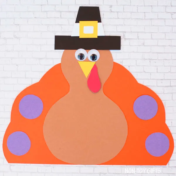 Easy paper Pilgrim turkey craft