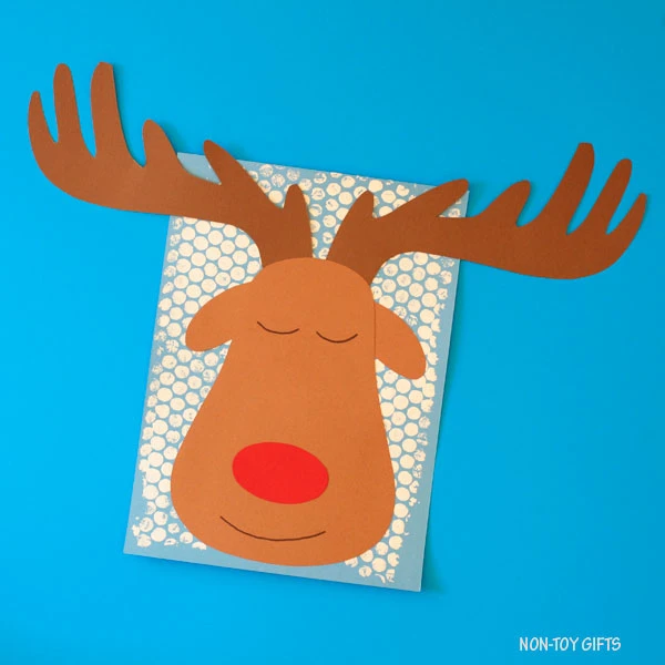 Sleeping reindeer craft - Christmas craft for kids