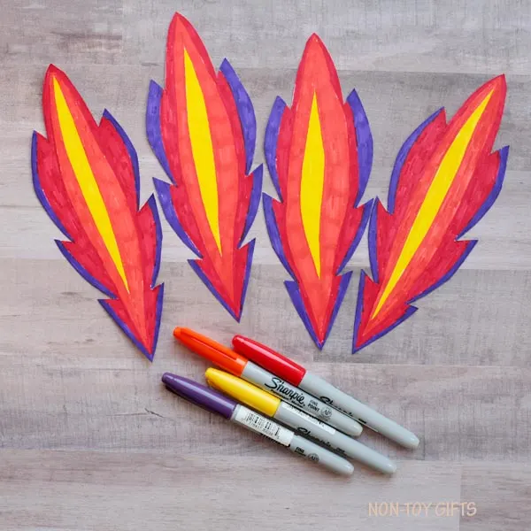 Colored feathers