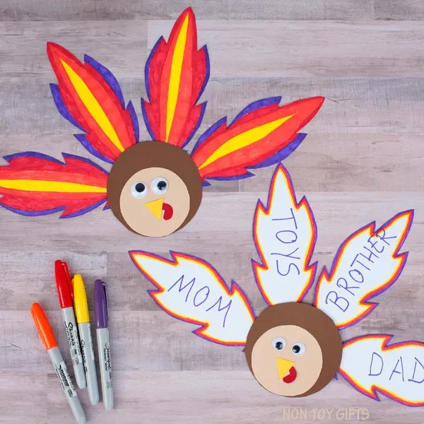 two paper turkeys