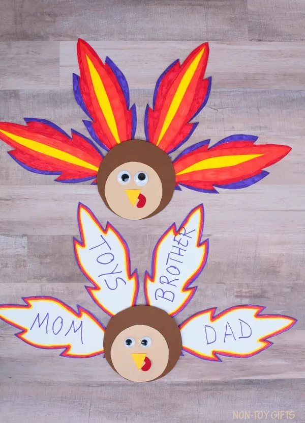 Easy paper turkey for kids to make.
