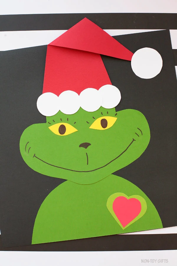 Grinch paper craft for kids with template