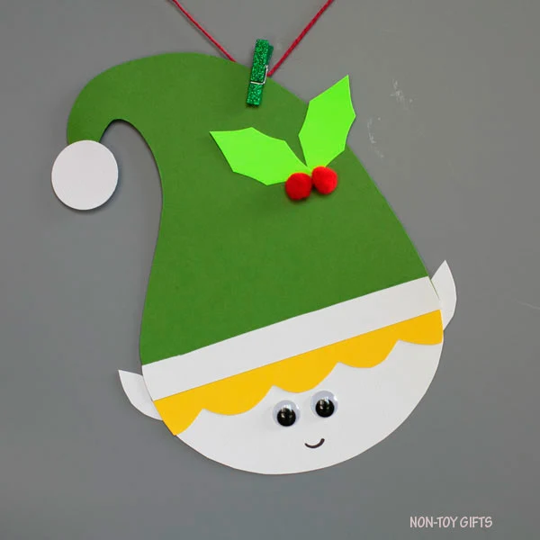 Easy Christmas craft for kids - paper elf craft