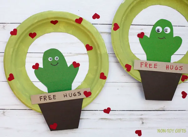 Heart cactus Valentine craft for kids