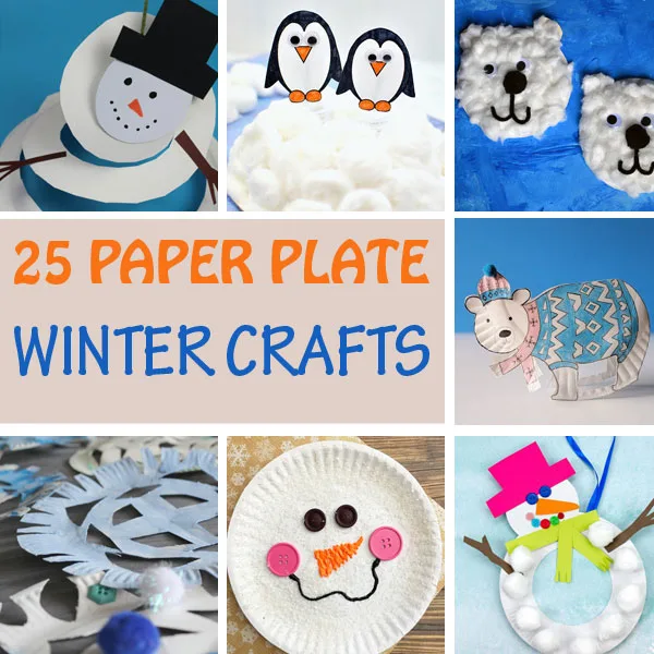 Paper plate winter crafts for kids
