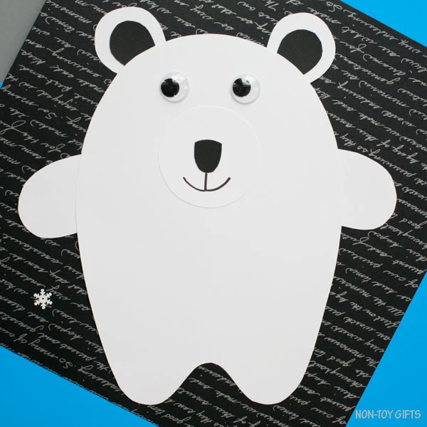 Paper polar bear craft for kids