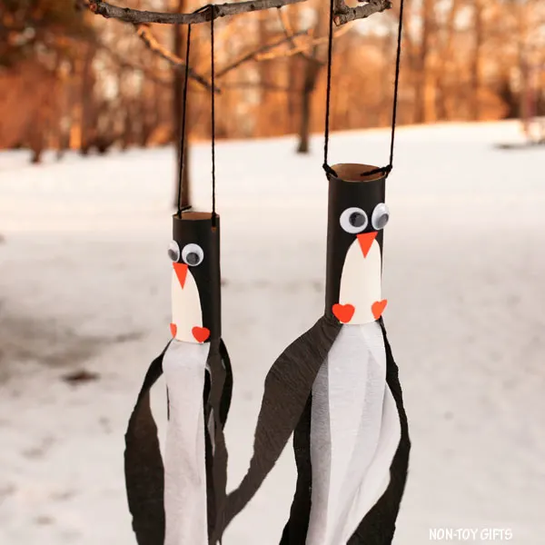 Penguin windsocks for kids