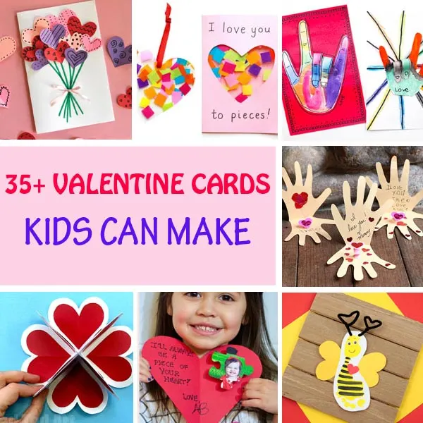 Valentine cards kids can make. Heart, flower, handprint and footprint cards.