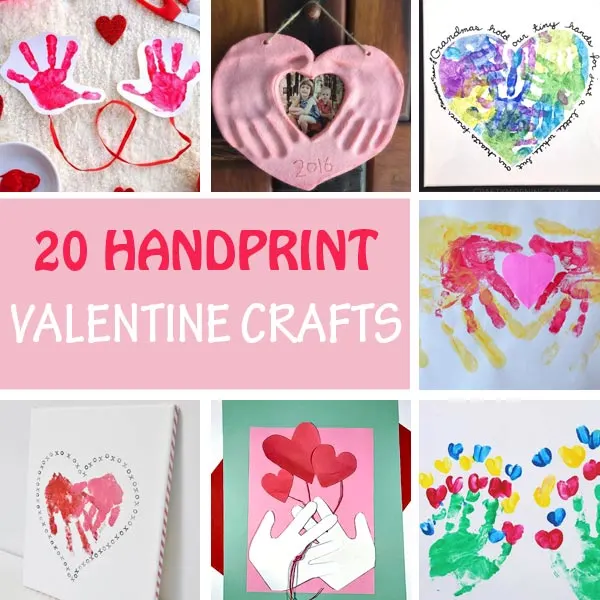 Handprint crafts for Valentine's Day