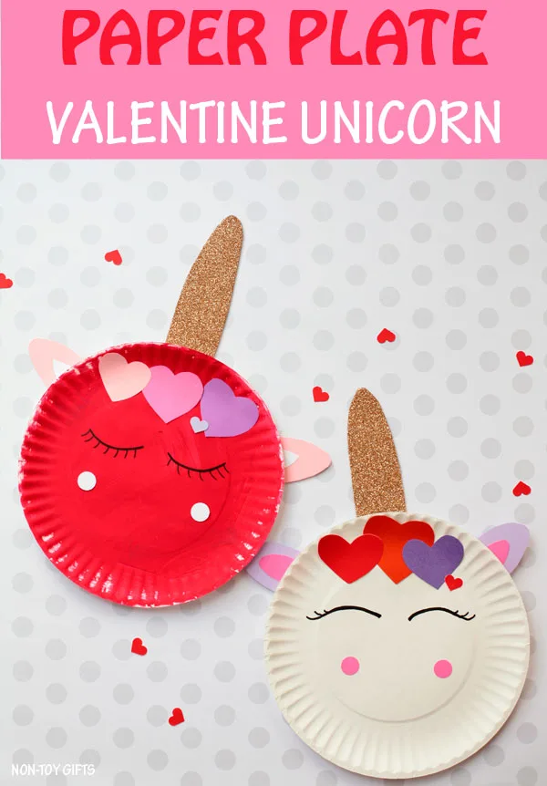 Paper pate Valentine unicorn craft for kids #unicorn #nontoygifts