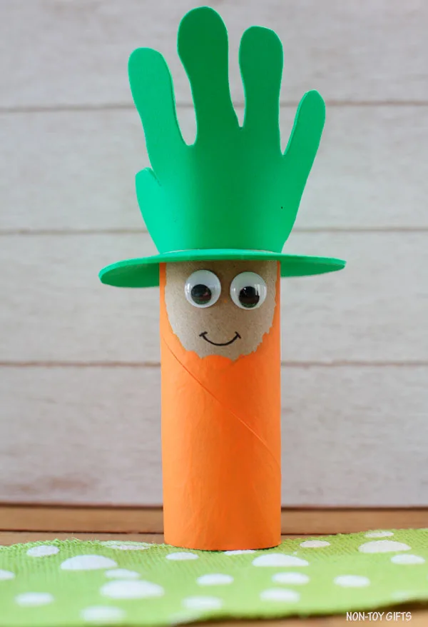 Paper roll leprechaun craft for kids