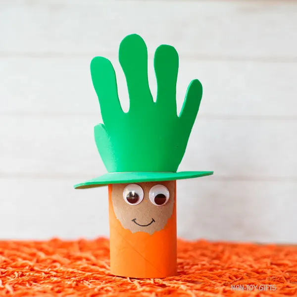 Paper roll leprechaun craft