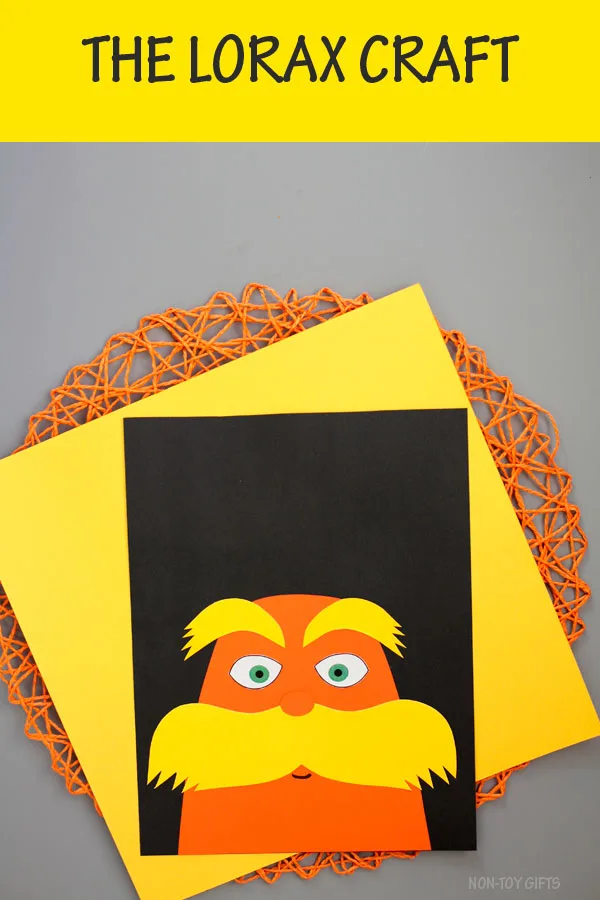The Lorax craft for kids. Great paper craft for Dr Seuss Day. Template available #nontoygifts