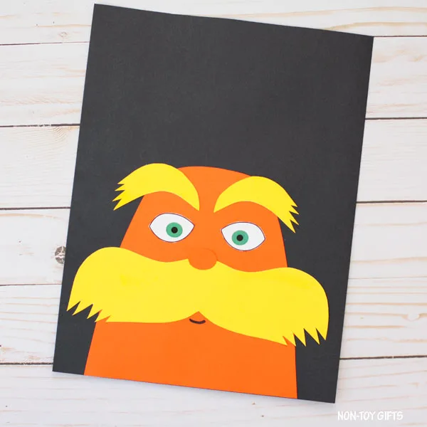 The Lorax craft for kids to make for Dr Seuss Day