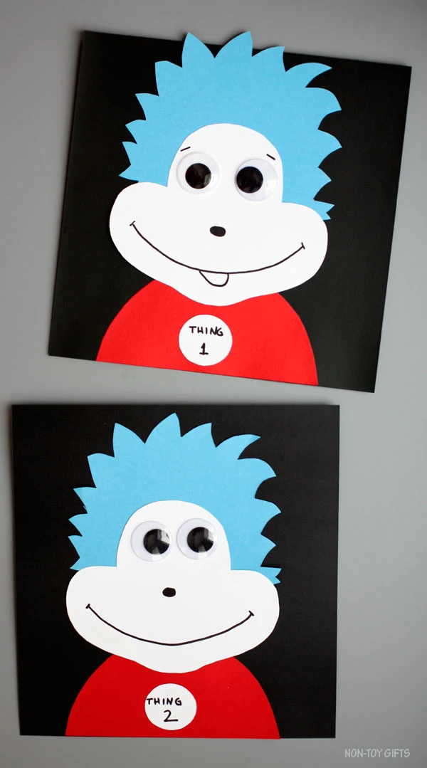 Thing 1 and thing 2 craft for kids. Dr Seuss craft
