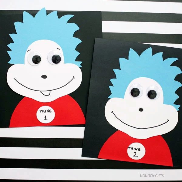 Thing 1 and thing 2 craft for kids