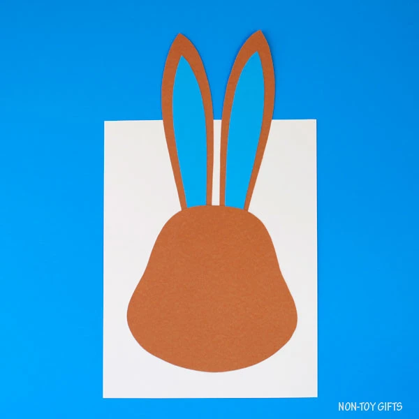 Bunny head on cardstock paper