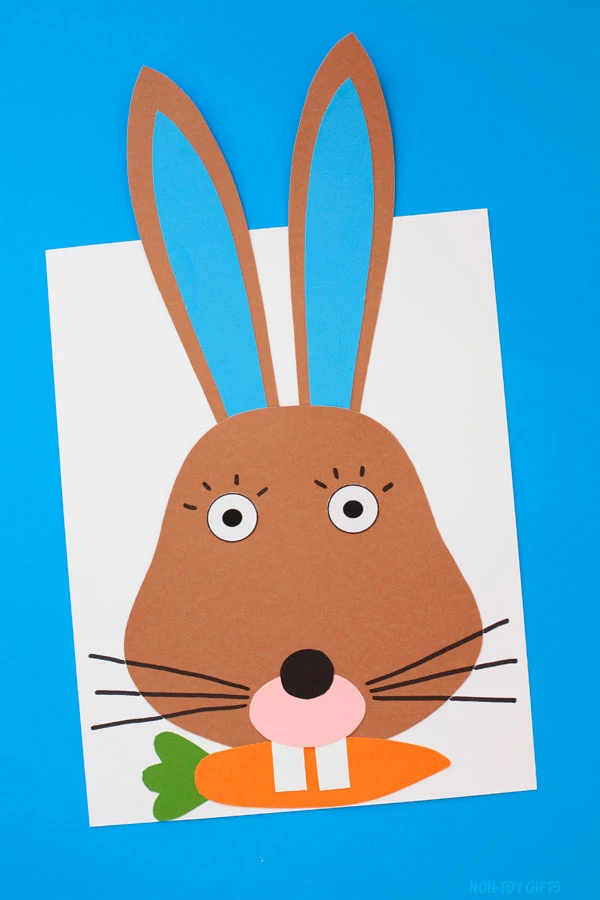 Bunny with carrot craft for kids