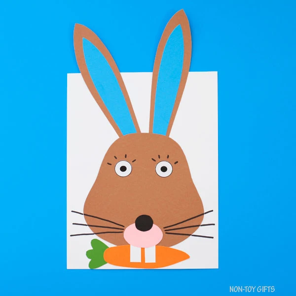 Paper bunny craft with template for kids