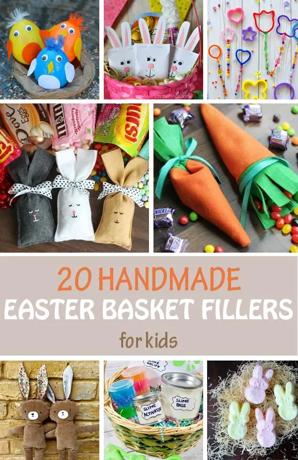 DIY Easter basket fillers for kids. Great handmade Easter basket ideas for preschoolers and older kids. Boys and girls will love the candy and the non-candy options. #easter #nontoygifts #easterbasketkids