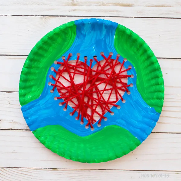 Paper plate Earth craft for kids