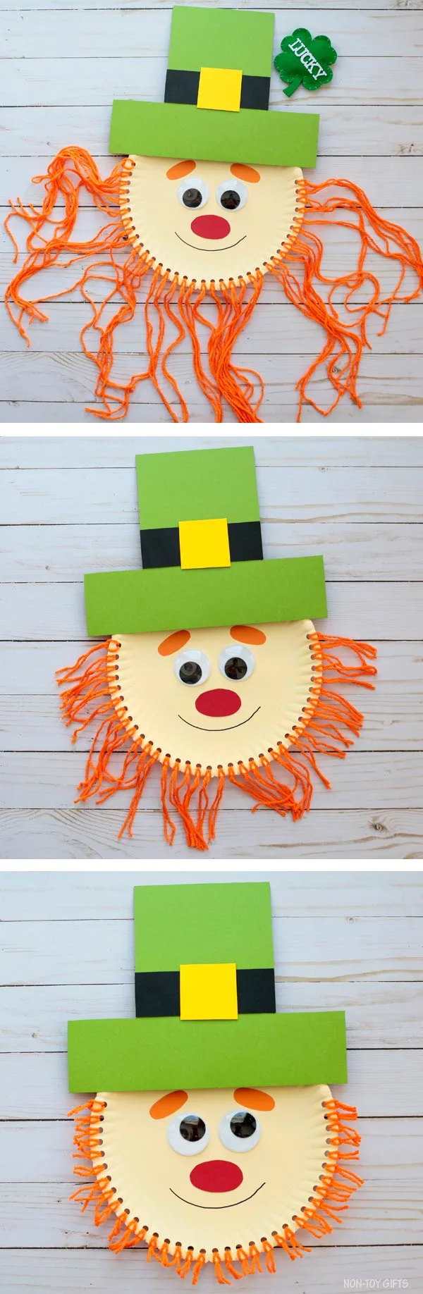 Paper plate leprechaun beard craft for kids