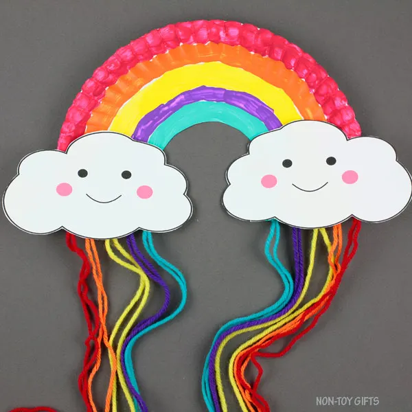 Paper plate rainbow craft for kids