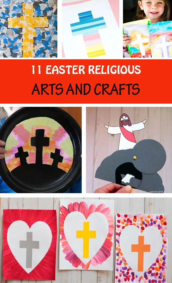 Easter religious crafts and arts for kids. Easter Sunday School ideas: cross, He is Risen! crafts #easterreligious #EasterSundaySchool #nontoygifts