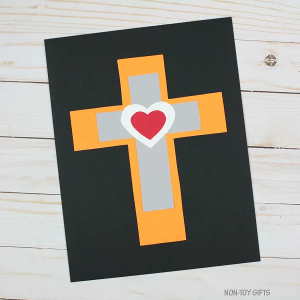 Heart cross craft for kids