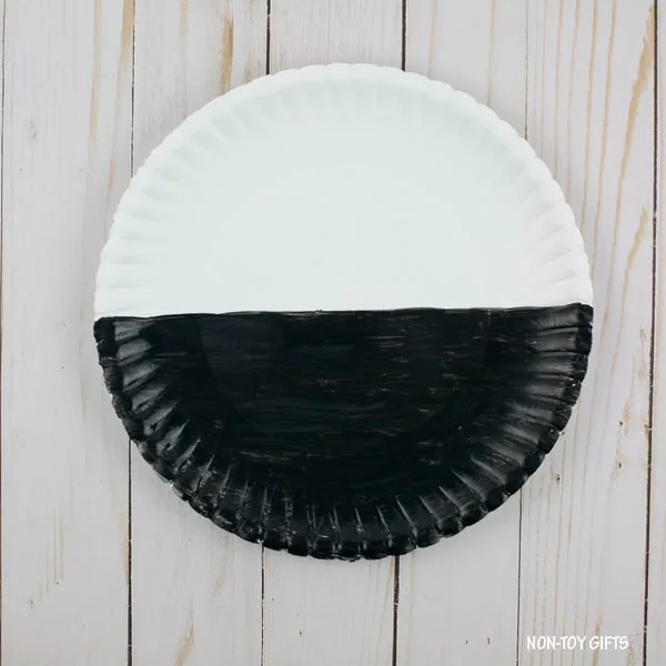 Half painted paper plate