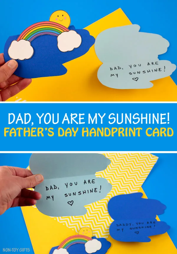 Father's Day handprint sunshine card kids can make for their dad