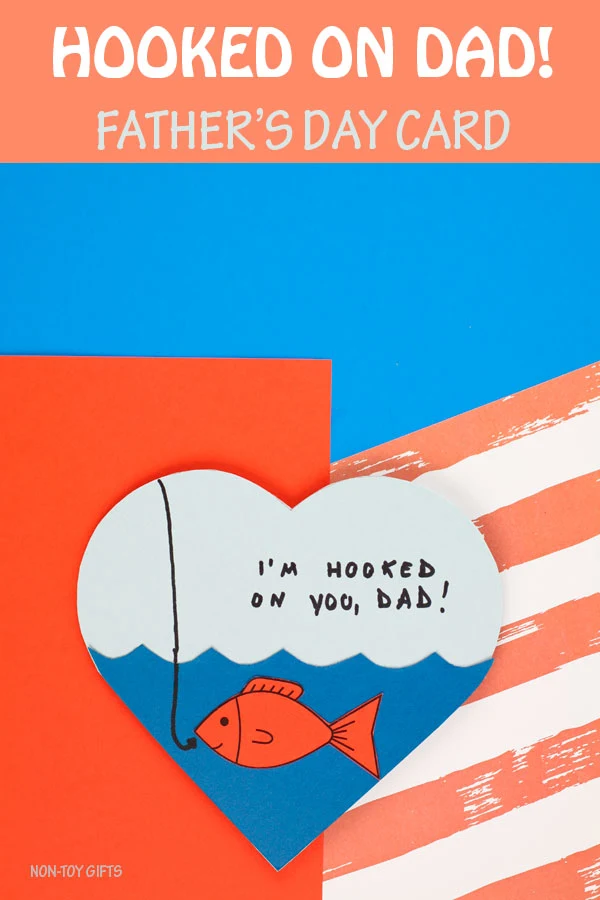 Hooked on dad card kids can make for Father's Day