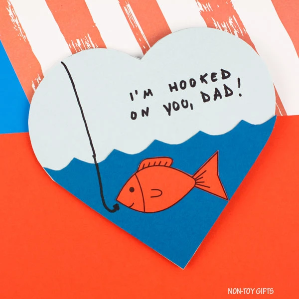 I'm hooked on you dad! Father's Day card kids can make