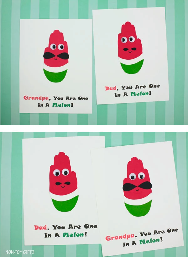 One in a melon card for dad and grandpa