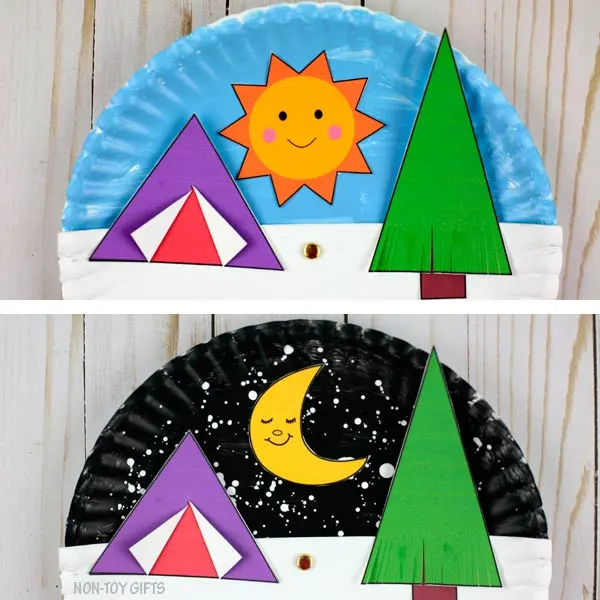 Paper plate camping craft kids