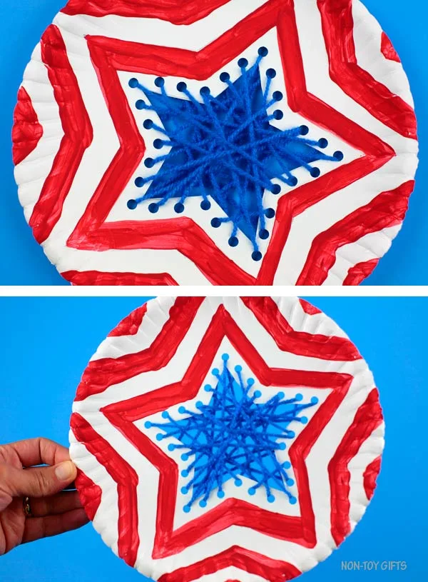 Paper plate American flag craft
