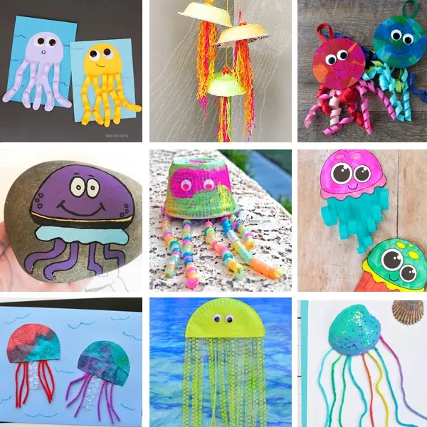 Jellyfish crafts for toddlers, preschoolers and older kids