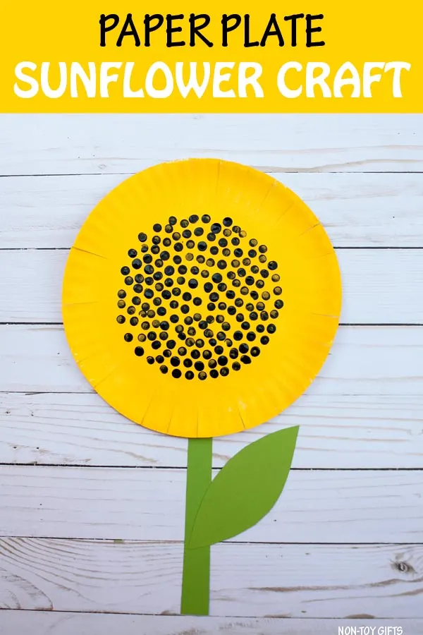 Paper plate sunflower