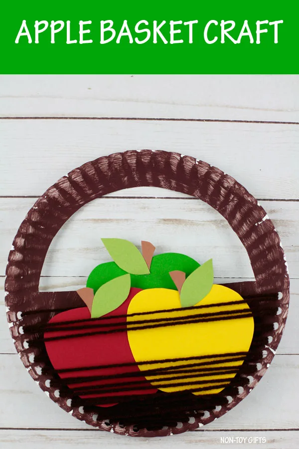 Apple basket craft kids