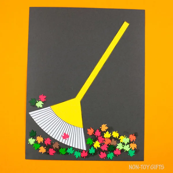 Raking leaves craft