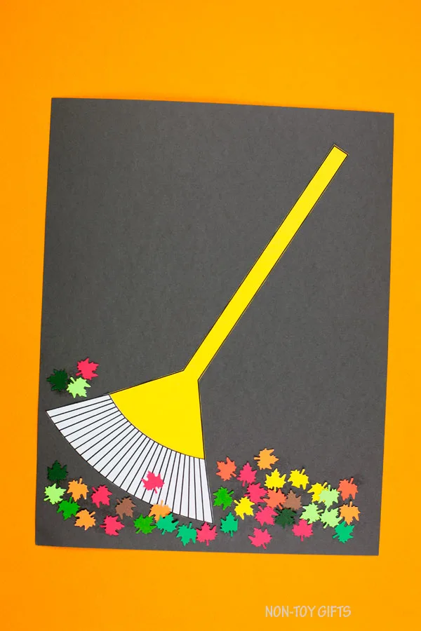 Leaf and rake craft for kids