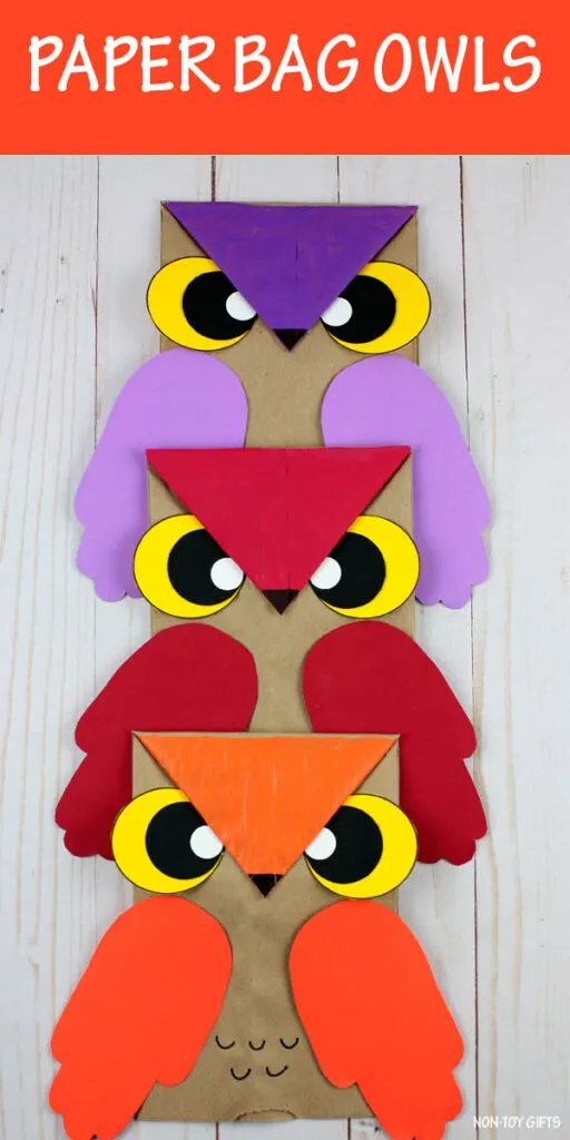 Paper bag owl craft for kids