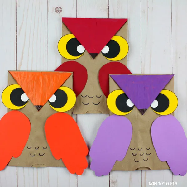 Handprint owl crafts